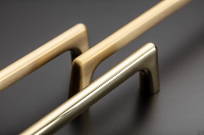 Elongated furniture handle Octavio 128 Gold Brushed
