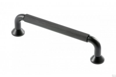 Elongated furniture handle Structure 128 Aluminum Black Matt