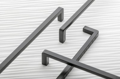 Elongated furniture handle Bagio 128 Metal Black Matt