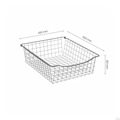Wire basket 150/500 mm Dark grey