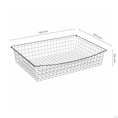 Wire basket 150/800 mm Dark grey