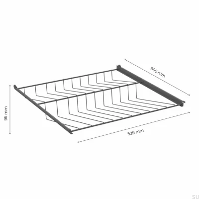Shoe shelf 600 mm Dark grey