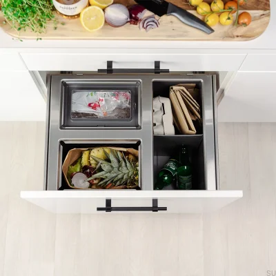 System of waste segregation containers Hide 600 Eco Silver