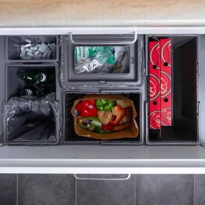 Cube Basic 800 Eco waste sorting system Dark grey