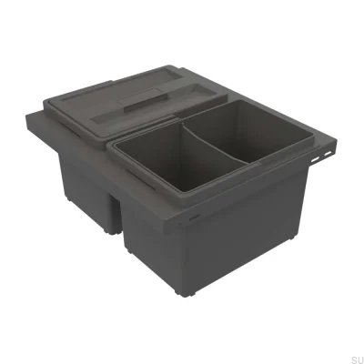 Cube Basic Low 400 waste sorting system Dark grey