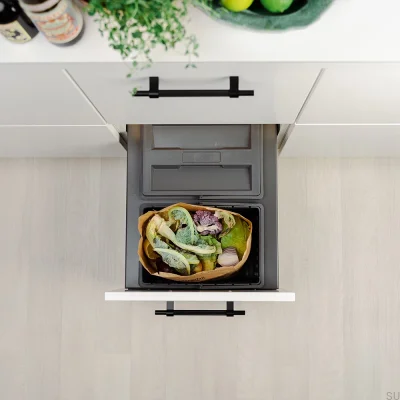 Cube Basic Low 400 waste sorting system Dark grey