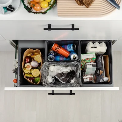 Cube Compact 800 Eco waste sorting system Dark grey