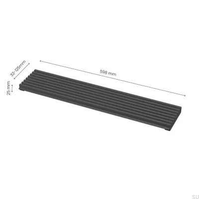 Ventilation grille 598x125 Black Matt