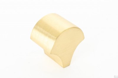 Furniture knob Feather 28 Brass Brushed Unpainted