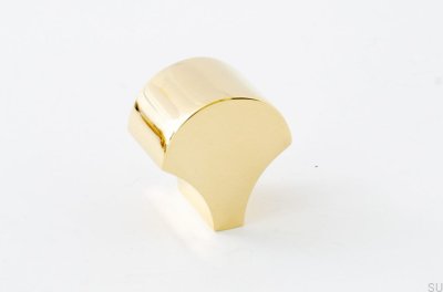 Furniture knob Feather 28 Brass Polished Unvarnished