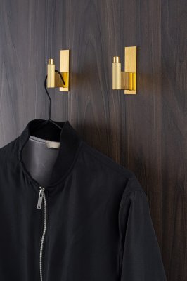 Wall hanger with pad Arpa Plate Aluminum Gold Brushed Dark Eco