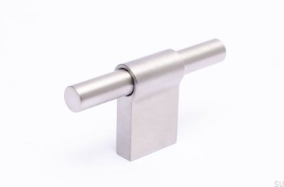 Furniture handle T-Bar Line 12 Silver Brushed stainless steel