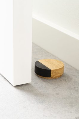 Foot Door Stop Floor Knock Wooden Oak