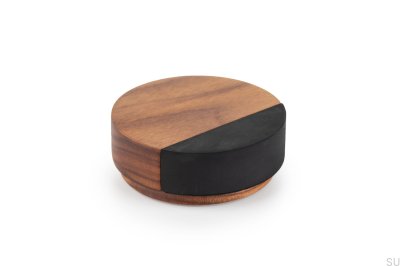 Knock Floor Door Stopper Wooden Walnut