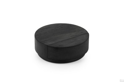 Floor stopper Knock Wooden Black Matt Lacquered