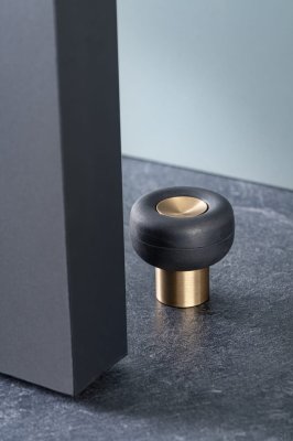 Foot Buggy Floor Door Stop Aluminum Gold Brushed Cava