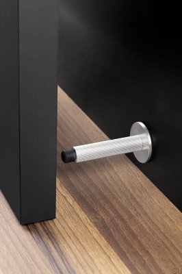 Arpa Wall-mounted door stopper Aluminum Silver Brushed