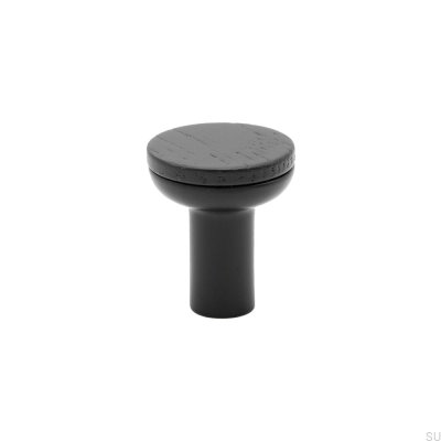 Furniture knob Bis Black with Black Wood