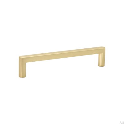 Inez 128 elongated furniture handle, brushed gold