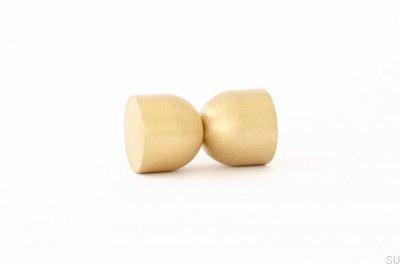 Kokeshi 1832 furniture knob, brushed brass, unvarnished