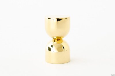 Kokeshi 1832 furniture knob, polished brass, unvarnished