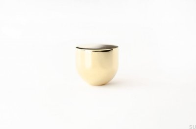 Kokeshi 1816 furniture knob, polished brass, unvarnished