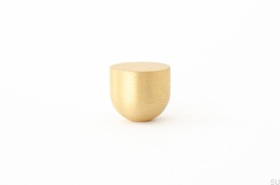 Kokeshi 1816 furniture knob, brushed brass, unvarnished