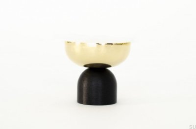 Kokeshi Mix 3032 Furniture Knob Aluminum Black with Polished Brass