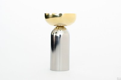 Kokeshi Mix Wall Hanger 3052 Polished Steel with Polished Brass