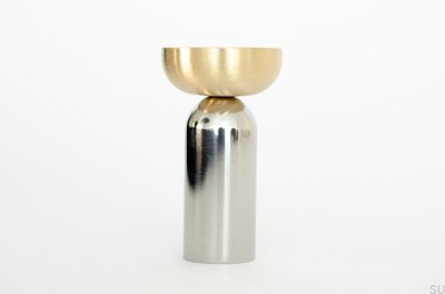 Kokeshi Mix Wall Hanger 3052 Polished Steel with Brushed Brass