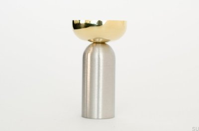 Kokeshi Mix 3052 Wall Hanger Brushed Steel with Polished Brass