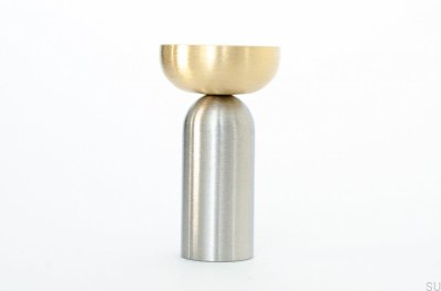 Kokeshi Mix Wall Hanger 3052 Brushed Steel with Brushed Brass