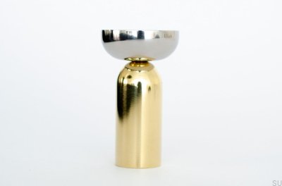 Kokeshi Mix 3052 Wall Hanger Polished Brass Unpainted with Polished Steel