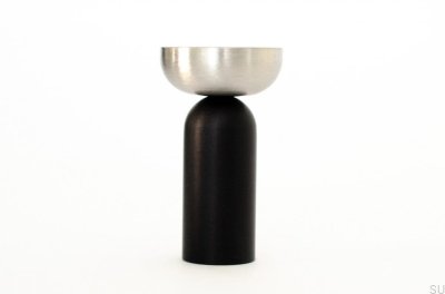 Kokeshi Mix 3052 Aluminum Black Wall Hanger with Brushed Steel