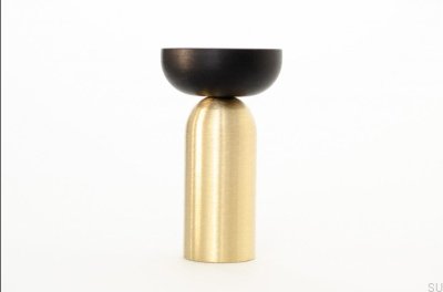 Kokeshi Mix 3052 Wall Hanger Brushed Brass Unpainted with Black Aluminum