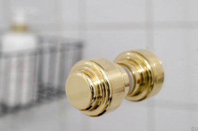 Door knob Double-sided Hip 30 Brass Polished Unvarnished