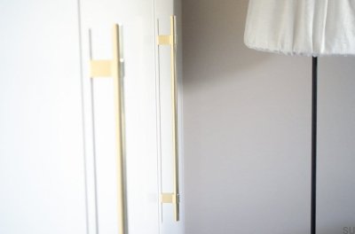 Line Big 342 oblong furniture handle. Polished Brass. Unpainted