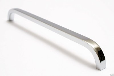 Elongated Furniture Handle Slim 224 Silver, Steel, Polished