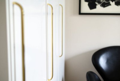 Long furniture handle Slim 224 Gold, Polished Brass, Unpainted