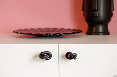 Knot 35 metal furniture knob, black lacquered