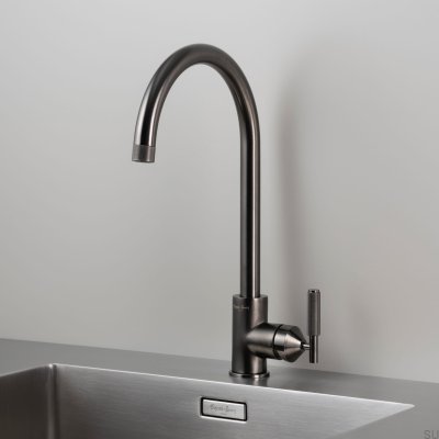 Cross Brass Gun Metal Kitchen Faucet with European Connector
