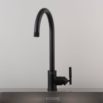 Welder’s Black Linear Brass Kitchen Faucet with European Connector