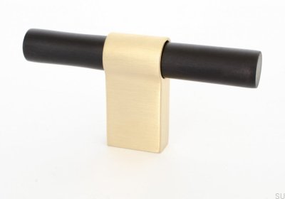 T-Bar Line Big Mix 12 furniture knob Aluminum Black with Brushed Brass