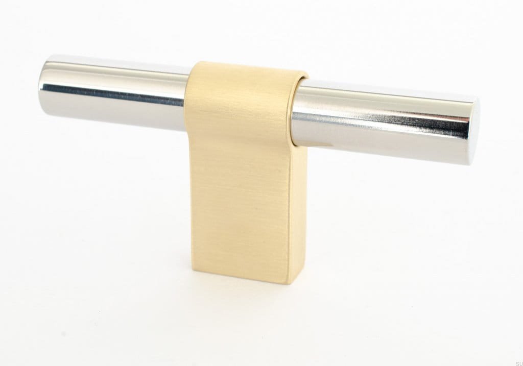 KN29MB/R--Gałka-meblowa-T-Bar-Line-Big-Mix-80-Stalowa-Polerowana-ze-Szczotkowanym-Mosiądzem-BB-Sweden-Skandynawskie-Uchwyty_1