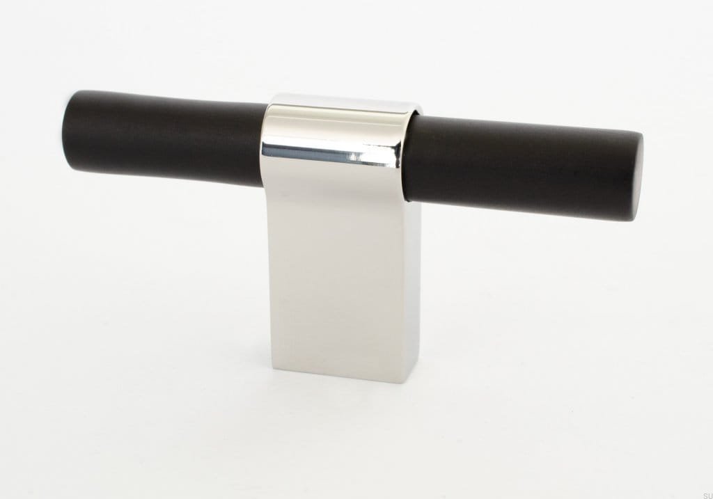 KN29R/AS--Gałka-meblowa-T-Bar-Line-Big-Mix-80-Aluminiowa-Czarna-z-Polerowaną-Stalą-BB-Sweden-Skandynawskie-Uchwyty_1