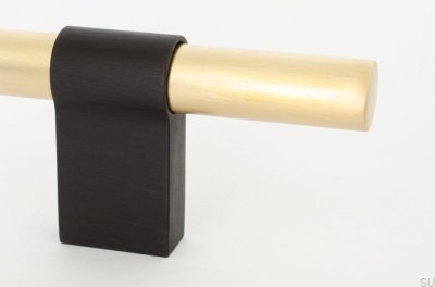 Line Big Mix 342 oblong furniture handle Brushed Brass with Black Aluminum
