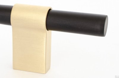 Line Big Mix 592 oblong furniture handle Aluminum Black with Brushed Brass