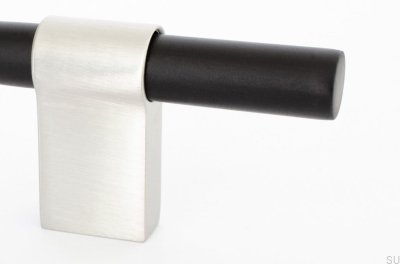 Line Big Mix 592 oblong furniture handle, black aluminum with brushed steel