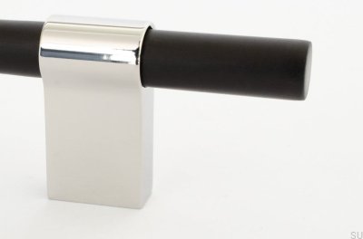 Line Big Mix 592 oblong furniture handle, black aluminum with polished steel