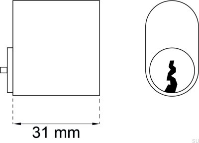 Cylinder 65537 Polished Chrome Scandinavian Standard